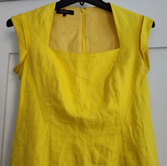 Lafayette 148 New York Vibrant Yellow Midi Dress - Picture 5 of 12